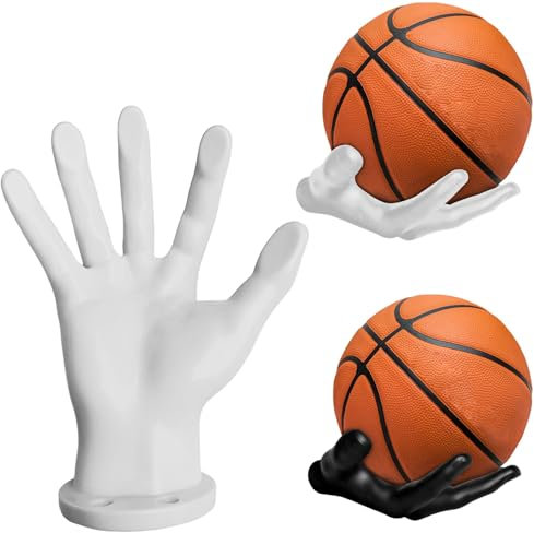 Chingcoo Hand wandhalterung für Bälle, Ballhalterung Wand, Ballhalter, geeignet für Fußball und Basketball (Weiß)