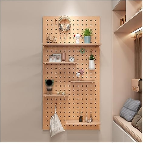 Panneau de Rangement Mural perforé, kit de Panneaux d'organisation muraux en Panneau perforé pour Chambre à Coucher, Bureau, Salle de Bain, Support Mural, étagère de Rangement, système modul