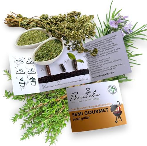 KIT SEMI PIANTABILI in BLISTER da 3 capsule (SEMI GOURMET SERIAL GRILL: timo, origano rosmarino)