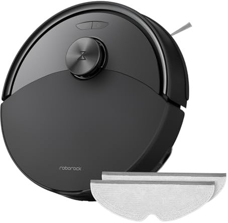 roborock Q10 S5 Set Robot Aspirapolvere, 10.000Pa, Panno Sollevabile, Pulizia VibraRise 2.0(3000 volte/min), Anti-groviglio, Evitamento degli Ostacoli, Strategie dei Tappeti, Controllo APP, Nero