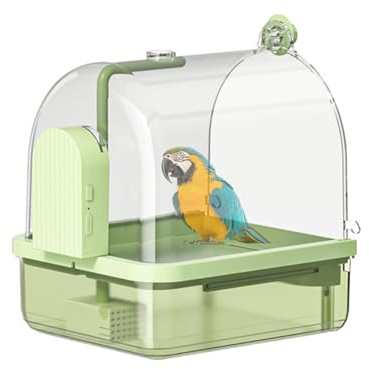 Yaztauho Vogelbad Für Käfig, Automatisches Vogelbad, Multifunktional Vogel Badewanne Für Zucht Reise Show Außenflugvoliere, Grün