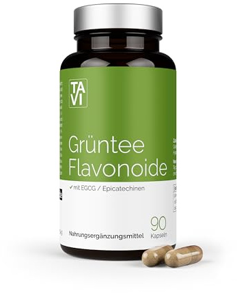 TAVI® Grüntee Flavonoide • 90 Kapseln • Mit EGCG Epicatechine | Hergestellt und laborgeprüft in Deutschland