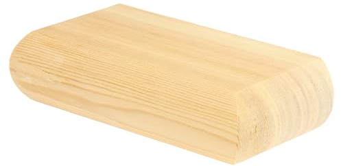 Pine Half Newel Cap for 90 x 45mm Newel Posts | Recessed Underside | Unfinished Pine Staircase Post Cap