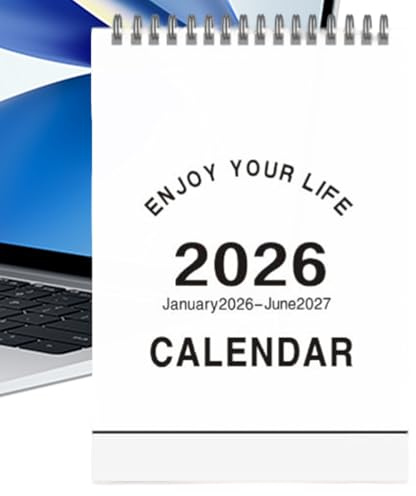 Mini-Tischkalender 2026, Januar 2026 – Juni 2027, Monatsplan, Jahreskalender, für Familie, Freunde, Studenten, Lehrer, Zuhause, Schule, Büro, Schreibtisch