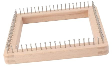 LOVIVER Strickbrett, Webstuhl, DIY für Erwachsene, Heimwerkerbedarf, Strickrahmen für Anfänger, Kissen, Hüte, Schals, Häkeln, 20cmx20cmx3.5cm