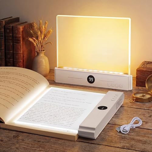 Lampe de Lecture, 2026 Nouveaux Lampe Lecture, Liseuse Lampe de Lecture avec 3 Couleurs, Lampe de lecture LED Rechargeable à intensité Variable avec Minuterie, USB-C