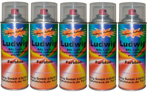 Ludwiglacke 5 Spraydosen 400ml Autolack glänzend RAL 2002 Blutorange