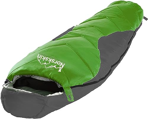 Norskskin R Mumienschlafsack Umea Schlafsack für 4 Jahreszeiten 1,9 Kg Leicht Extrem bis -23 Grad für Winter Sommer Frühjahr Herbst Koppelbar
