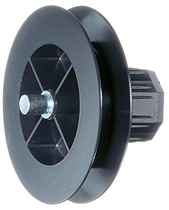 jarolift Gurtscheibe 140 mm mit Walzenkapsel SW40 Kurz, Rollladen-Zubehör für Rollladengurte, Außenliegender Achsstift, aus Hart-Kunststoff