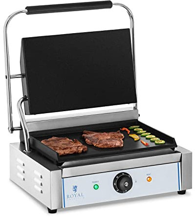 Royal Catering - Piastra Panini Liscia (2200 W) Ghisa smaltata