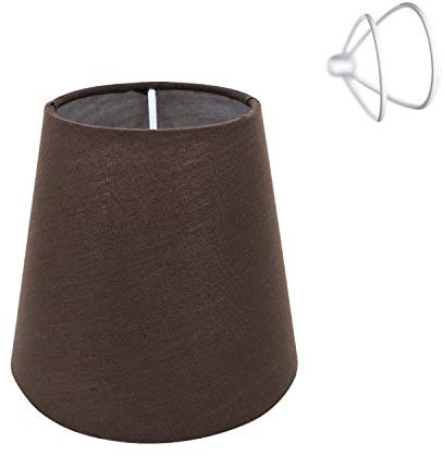 Eastlion 5.5 inch Paralume Tessuto Piccolo Clip Paralumi Lampadari Lampadario e Lampada a Muro,Marrone