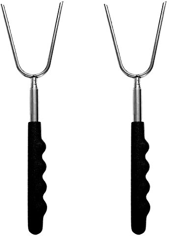 2er Set Teleskop Grillspieß Grillgabel Grill Spieß Gabel Würstchenhalter