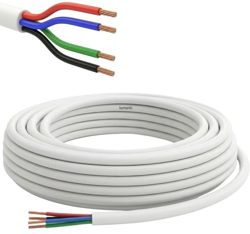 Lumonic 4x0,34mm² RGB LED Steuerleitung 20m | ummanteltes 4 adriges Kabel flexibel | LiYY Verlängerung, Stromkabel, LED Zuleitung, Steuerkabel