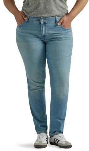 Lee Legendary Jeans för dam, plus size, midja med medelhög höjd, raka ben, Ankare, 48-stor petite