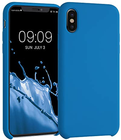 kwmobile Housse Compatible avec Apple iPhone X Coque - Housse de téléphone Protection Souple en TPU Silicone - Bleu récif