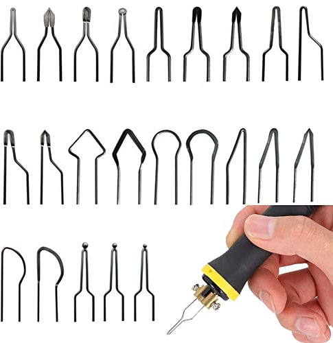 Lxoraziy 23 Stück Pyrographie Drahtspitzen Set, Lötkolben Ersatzlötspitze, Tragbare Spitzen für Pyrographie, Hohe Lmpedanz Ersatzlötspitze, für Brandmalerei-Maschinen