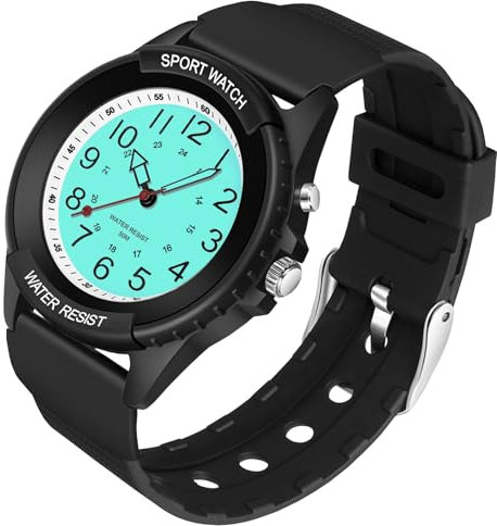 TENOCK Orologio Da Polso Sportivo Da Donna Analogico Al Quarzo 50 M Impermeabile Con Luce Notturna Per Abbinamenti Casual O Attività Sportive (Nero)