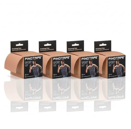 PINOTAPE Sport Lymph Tape, Beige, 10 cm x 5 m, 4er Pack