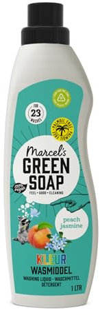 Marcel's Green Soap - Farbe Waschmittel Pfirsich & Jasmin - Waschflüssigkeit - Frei von Palmöl & Mikroplastik - Umweltfreundlich - Vegan - 97% Biologisch abbaubar - 1 L