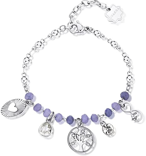 Brosway Bracciale Donna in Acciaio e Cristalli/pietre Naturali con Simbolo Albero Della Vita | Collezione Chakra - BHKB134