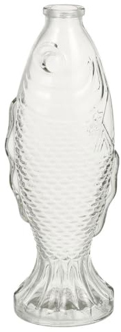 Warmhm Glass Fish Vase Wine Bottles Dried Vase Clear Wishing Bottle Decorative Floral Holder Holder Wedding Table Centerpiece Nordic Dining Table Wood Storage Jar