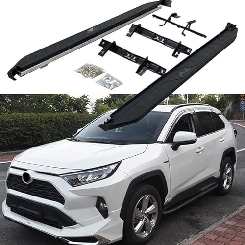 2 stück Auto Trittbretter Seitenschweller für Toyota RAV4 2019-2023, Car Seitenschürze Trittbretter Anticrash Seitenstufen Trittbrett