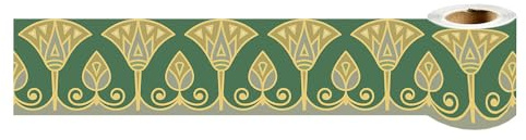 Dostear Bordure de papier peint fleurs vertes Décoration murale amovible Frise Murale Autocollant Papier Peint Autocollant imperméable en PVC Plinthe Autocollant 10cm X 240cm