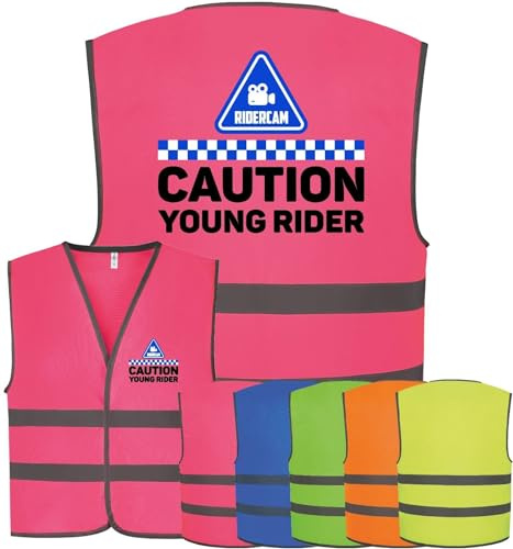 Corporate Togs Kids Equine Horse Riding RIDERCAM Childrens Vest - Pink Hi Vis Safety Vest, Fastening Tabard, 2 Bands of Reflective Trim | Protective Safety Wear