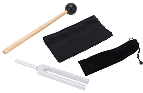 528-Hz-Stimmgabel – Metall-Stimmgabel mit Wischtuch, Klopfstab und Aufbewahrungstasche für DNA-Reparatur-Heilung, Klangheilung, Klangtherapie, Vibration