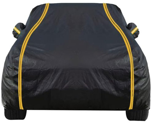 Schwarz Auto Abdeckplane für Audi A3 8P 2005-2008 Hecktürmodell, Autoabdeckung Outdoor Wasserdicht Hagelschutzplane Auto Atmungsaktiv Vollgarage-Autoplane Für Regen Sonne Staub Schutz