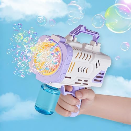 16-Loch Elektrische Seifenblasenpistole mit LED-Lichtern und Musik, für Kinder, Outdoor Spielzeug, Tragbare Seifenblasenmaschine
