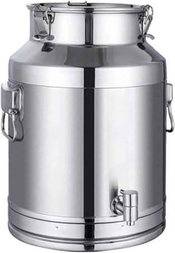 Stainless Milk Bucket,Farm Milk Transport Canister Milk Churn Pot Wine Bucket Barrel Water Bucket Oil Tea Tank with Sealed Lid and Faucet