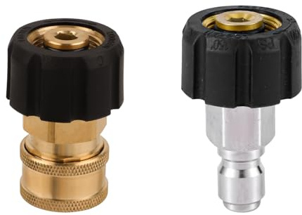 Gosknor 2St Hochdruckreiniger Adapter Set, M22-14mm auf 3/8 Zoll Schnellkupplung Hochdruckreiniger Armaturen Schnelltrenn Kit Schnellkupplungs Schlaucharmaturen für Hochdruckreiniger Schlauch