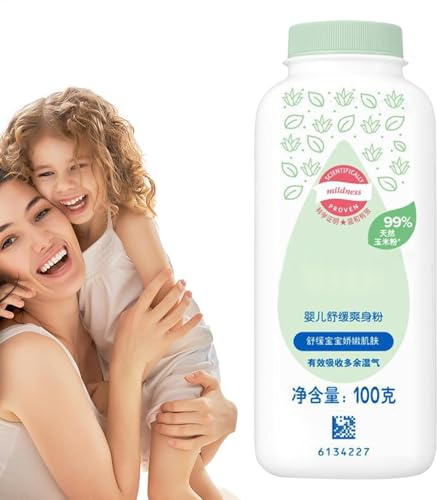 Polvere per il corpo del bambino – polvere per la cura della pelle del bambino, 100 g, non viola pori, ingredienti vegetali naturali, controllo 'umidità, polvere glutei