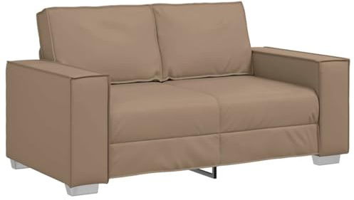 vidaXL Zweisitzer-Sofa Cappuccino 160 cm Kunstleder | Saubere Linien und ein modernes Flair, Kastenpolster für gemütliches Sitzen, Langlebige Bauweise für den täglichen Gebrauch