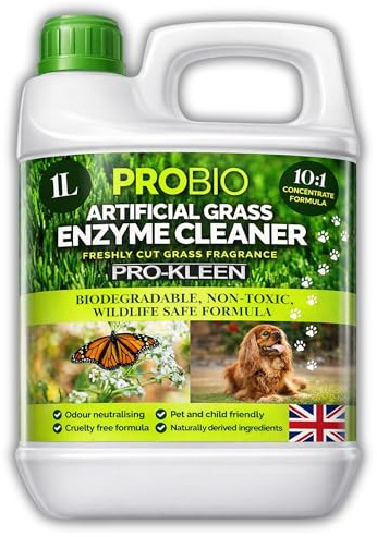 Pro-Kleen ProBio Artificial Grass Cleaner Probiotic Based Deodoriser Odour Eliminator 1L Non-Toxic Cruelty-free Child Pet Friendly. Fresh Cut Grass fragrance. Naturally derived Probiotic Cleaning