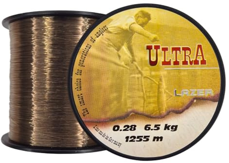 LAZER LINE Ultra Carp Monofil Angelschnur 1255m DIA0,28mm Test 6,5kg Schnur | Karpfenangeln - Karpfen Angeln - Grundangeln - Monofilament Angelsehne - Nylonfaden Vorfach – Vorfachschnur - Method Feeder