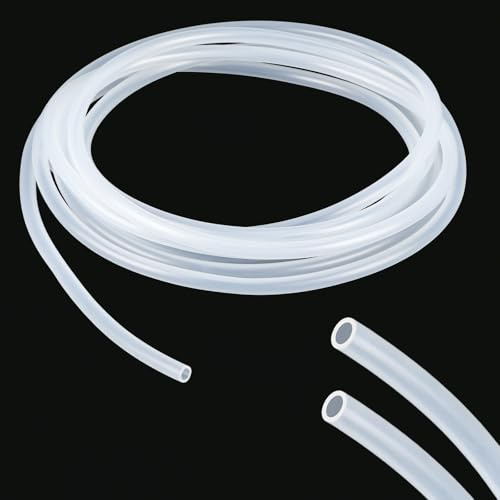 Silikonschlauch 4m Länge, Flexibler Silikonschlauch Lebensmittelecht, 5mm ID x 7mm OD Transparenter Silikonschlauch, Klar Wasser Luft Rohre für Pumpentransfer