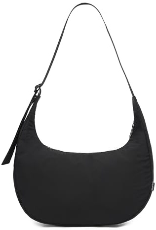 JOLLQUE Nylon Umhängetasche Damen Herren, Halbmond Crossbody Tasche, Schultertaschen Shoulder Bag, Groß Half Moon Hobo Tasche mit verstellbarem Gurt (Schwarz)