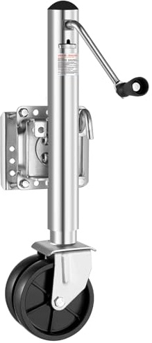 VEVOR Trailer Jack with Wheel, 2000 lbs Load Capacity, Heavy Duty Swivel Boat Trailer Jack with PP Single Wheel & Ergonomic Handle, 12-inch Lift, Fit for RVs, Boats, Horse Trailers, Utility Trailers