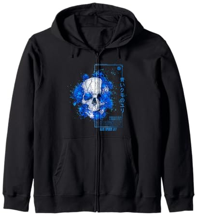 Bulbi Giglio Ragno con Vaporwave Skull Flower Estetica Retro Felpa con Cappuccio