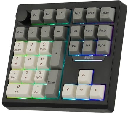 EPOMAKER TH33 Wireless Mechanical Numpad, VIA, BT/2.4G/USB, Hot-Swap, RGB Backlit, Gasket, PBT Keycap, Creamy Switch, Number Pad with Arrow Keys & Knob for PC/Mac