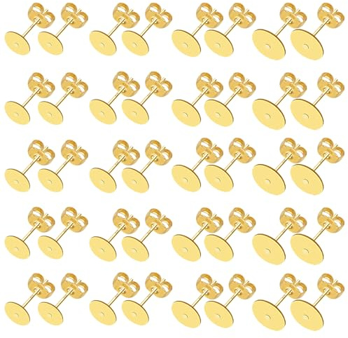 40 Stück Ohrringe Selber Machen Set 4/5/6/8 mm Ohrstecker Rohlinge | Dauerhaft Hypoallergen Ohrstecker Silber 925 mit Butterfly und Aufbewahrungsbox Verschluss für Die Schmuckherstellung