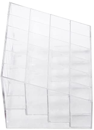 Yechiry Organizador de Soporte para Pintalabios, Soporte de Exhibición Resistente de 24 Rejillas para Tocador del Hogar y Salón de Uñas, Caja de Almacenaje para Maquillaje de Plástico Transparente
