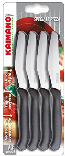 Kaimano KTS034012N Italicus Coltelli Pizza, Acciaio Inossidabile, Nero