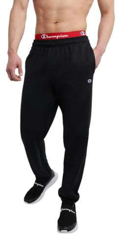 Champion mäns Powerblend avslappnade botten fleecebyxor, Svart, XL