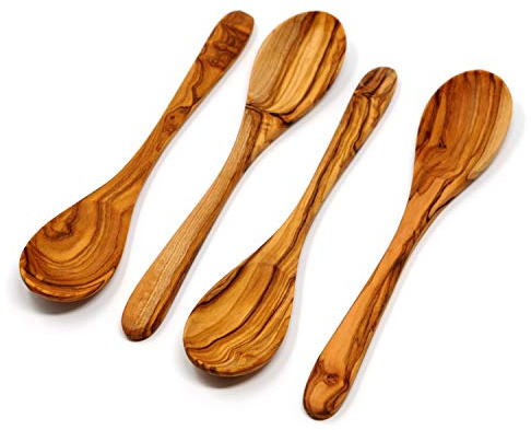 Vente. en bois Cuillères de Table, Lot de 4 17,8 cm Cuillère fabriqué à la main à partir de bois d'olivier