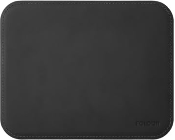 Eglooh - Herms - Mauspad aus Leder Schwarz cm 25x20 - Mousepad für Schreibtisch und Büro, handwerkliche Nähte und abgerundeten Kanten - Made in Italy