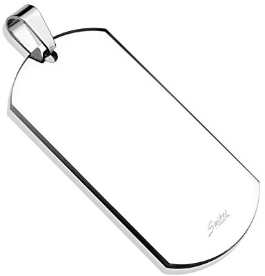 Bungsa Erkennungsmarke Gravierbares Dog Tag ID Platte Edelstahl gold schwarz roségold silber blau bunt Männer (Militär Gravur Armee Hundemarke Ketten-Anhänger Pendant Chirurgenstahl Damen Herren)