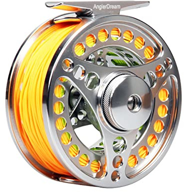AnglerDream EX-ALC 7/8 WT CNC-gefräste große Angelrolle mit Schnur Combo 3 5 8 9WT Fliegenschnur Backing Leader